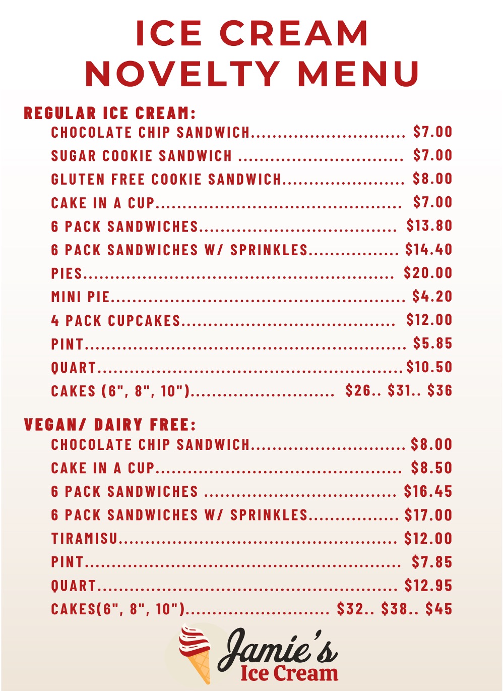 Novelty Menu